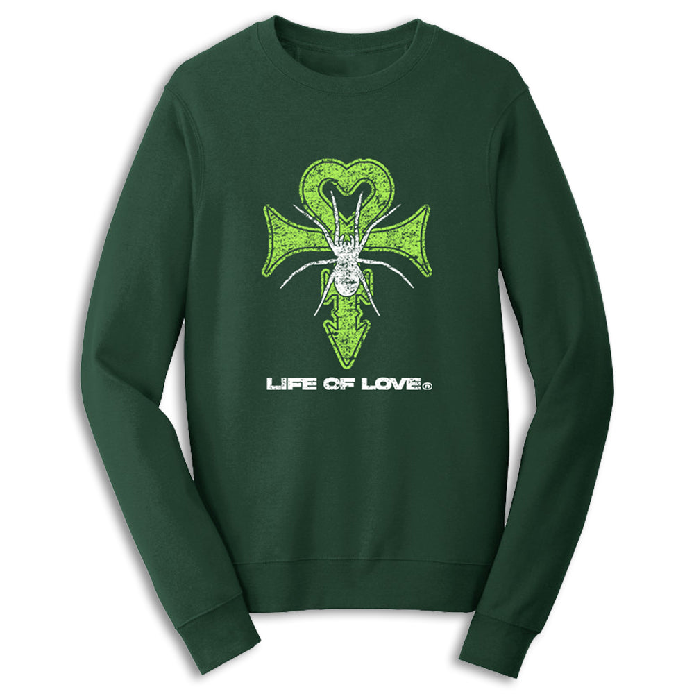 Arachnid Crewneck Sweater (GREEN) - Life of Love